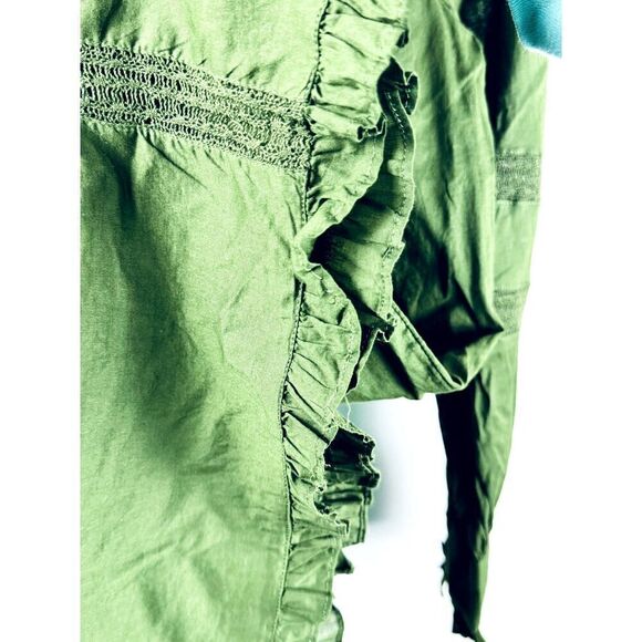 Beautiful J. Crew Green Long Sleeve Dress Cotton Eyelet Collar Accent EUC XS - Picture 5 of 11